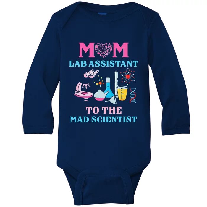 Mom Lab Assistant To The Mad Scientist Party Birthday Baby Long Sleeve Bodysuit