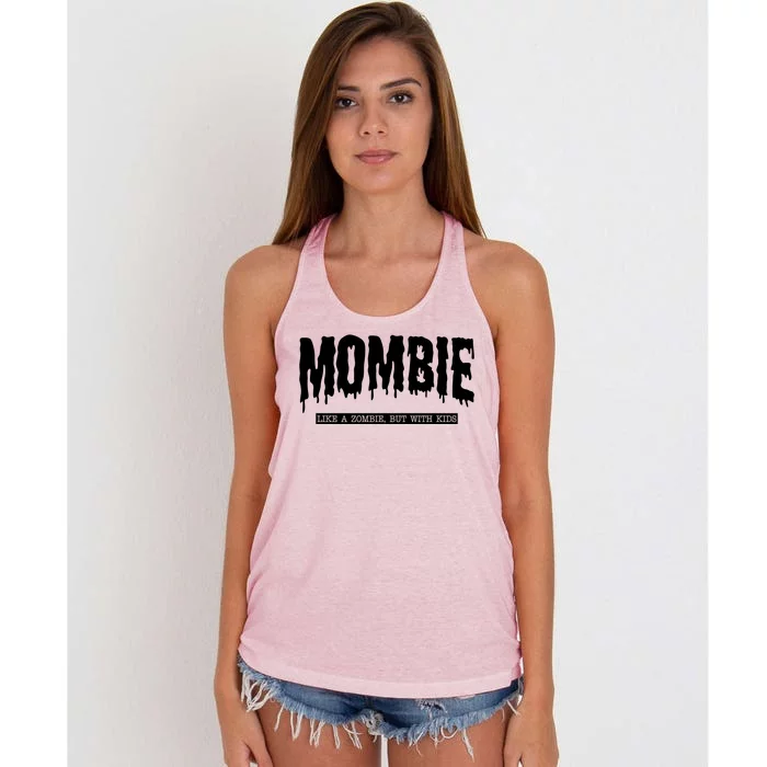 Mombie Like A Zombie But With Kids Funny Halloween Mom Women's Knotted Racerback Tank