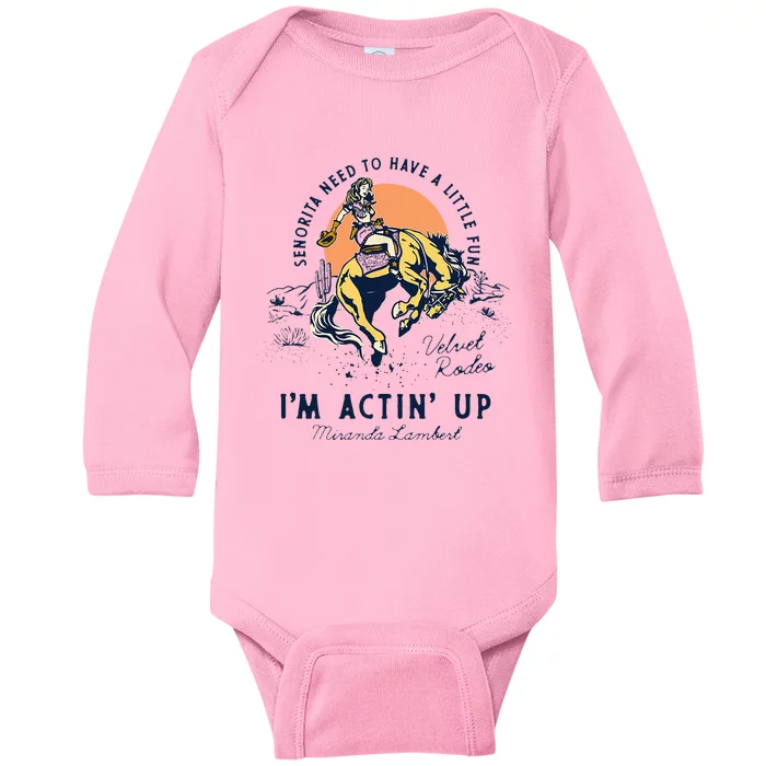 Miranda Lambert Actin' Up Baby Long Sleeve Bodysuit