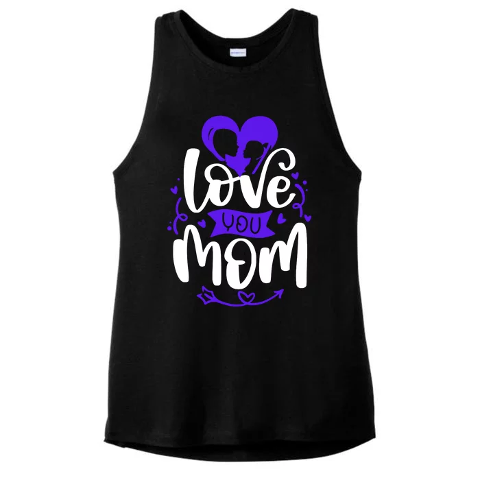 Mama Love A Perfect Match For You And Mom Ladies Tri-Blend Wicking Tank