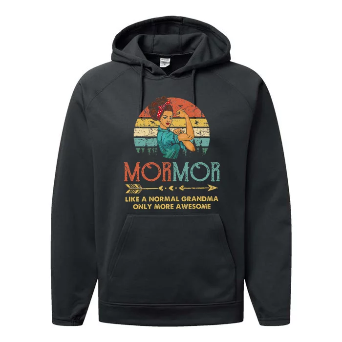 Mormor Like A Normal Grandma Only More Awesome Women Grandma Performance Fleece Hoodie