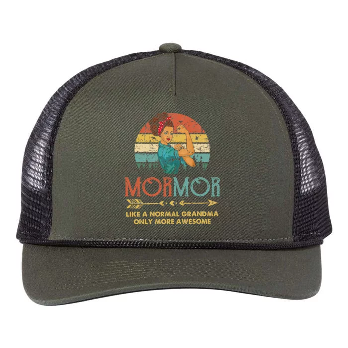 Mormor Like A Normal Grandma Only More Awesome Women Grandma Retro Rope Trucker Hat Cap