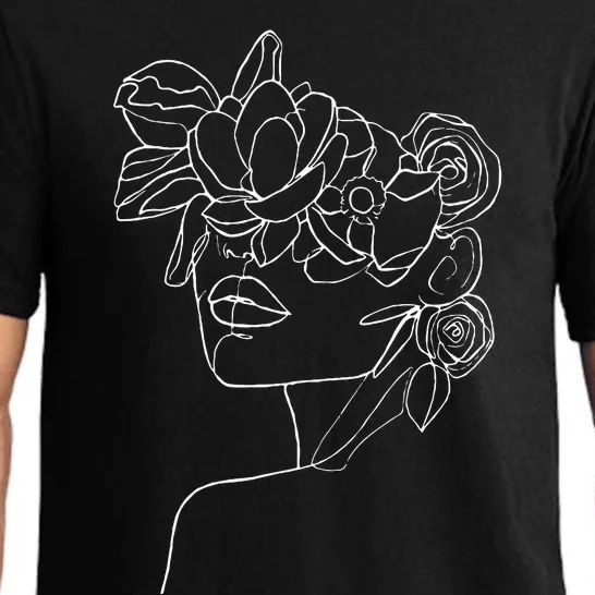 Modern Line Art Woman Face Elegant Minimal Pajama Set