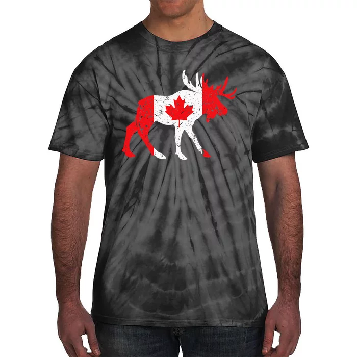 Maple Leaf Animal Canadian Flag Canada Tie-Dye T-Shirt