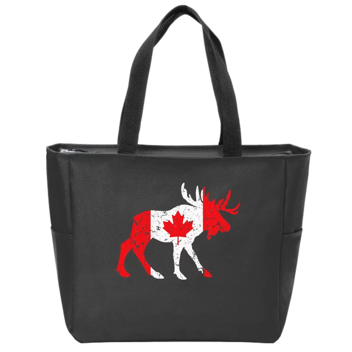 Maple Leaf Animal Canadian Flag Canada Zip Tote Bag