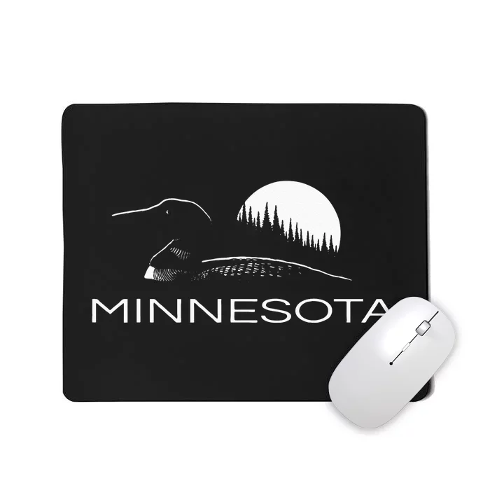 Minnesota Loon And Trees In Moonlight Mousepad