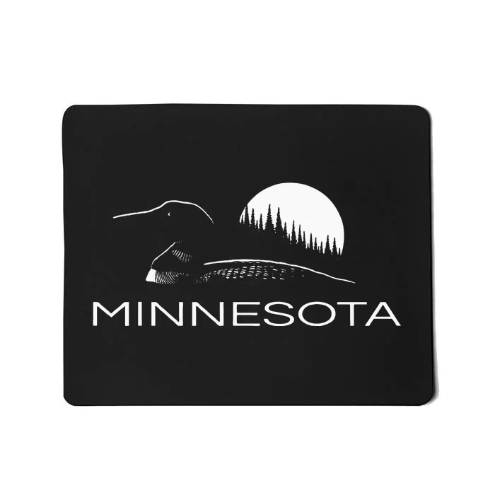 Minnesota Loon And Trees In Moonlight Mousepad