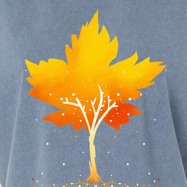 Maple Leaf Autumn Tree Orange Fall Leaves Season Garment-Dyed Women's Muscle Tee