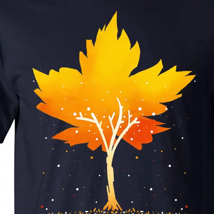 Maple Leaf Autumn Tree Orange Fall Leaves Season Tall T-Shirt