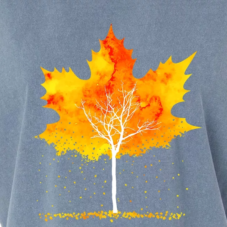 Maple Leaf Autumn Tree Orange Fall Leaves Season Garment-Dyed Women's Muscle Tee