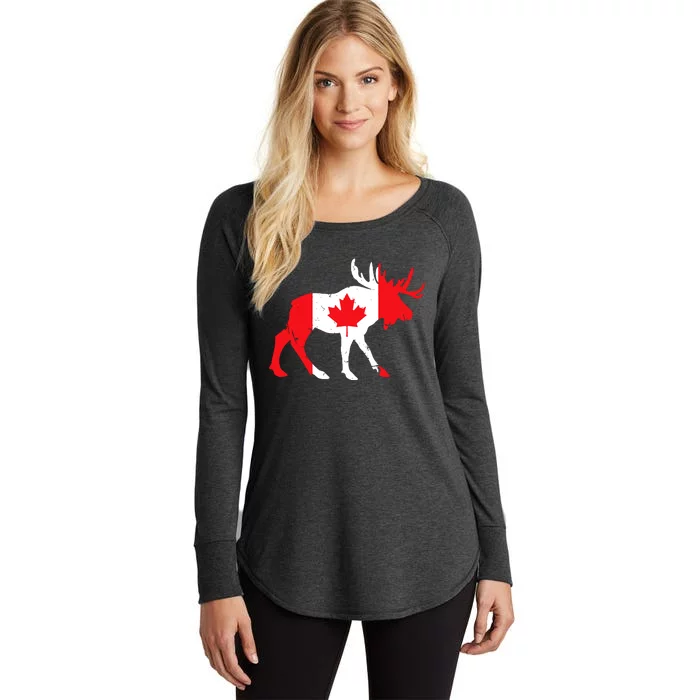 Maple Leaf Animal Canadian Flag Canada Women's Perfect Tri Tunic Long Sleeve Shirt