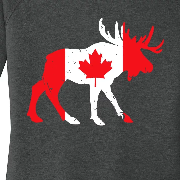 Maple Leaf Animal Canadian Flag Canada Women's Perfect Tri Tunic Long Sleeve Shirt