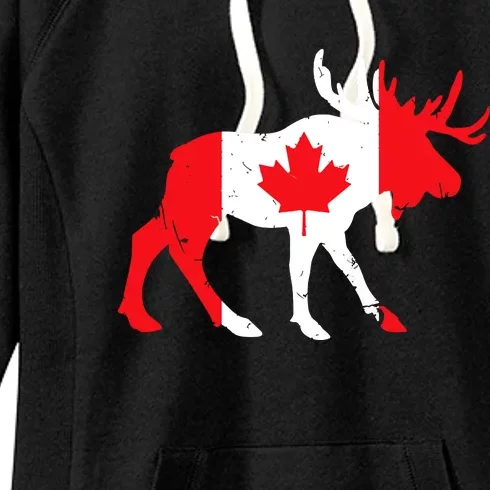 Maple Leaf Animal Canadian Flag Canada Women's Fleece Hoodie