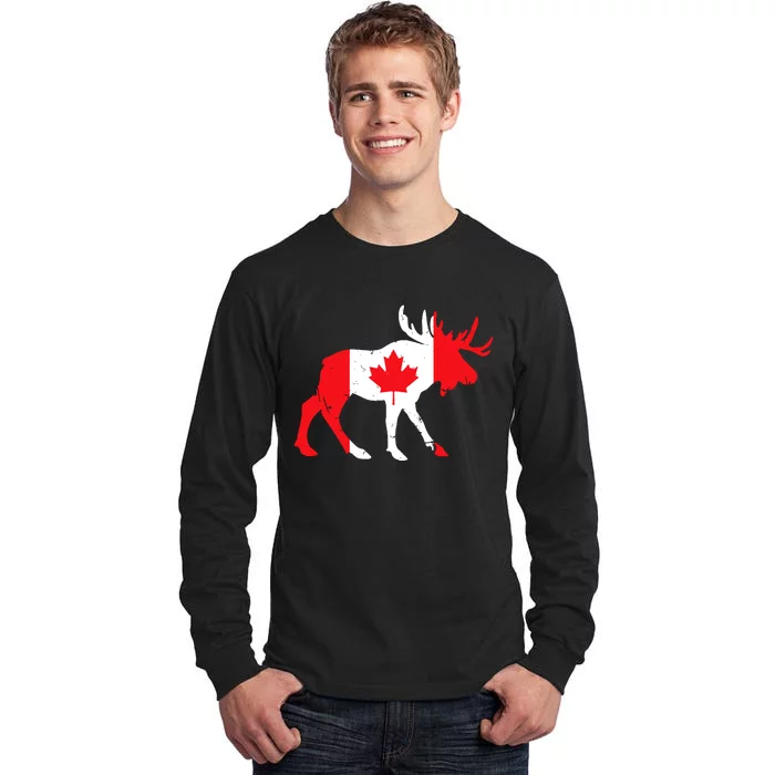 Maple Leaf Animal Canadian Flag Canada Tall Long Sleeve T-Shirt