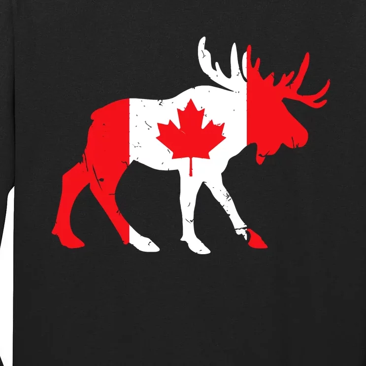 Maple Leaf Animal Canadian Flag Canada Tall Long Sleeve T-Shirt