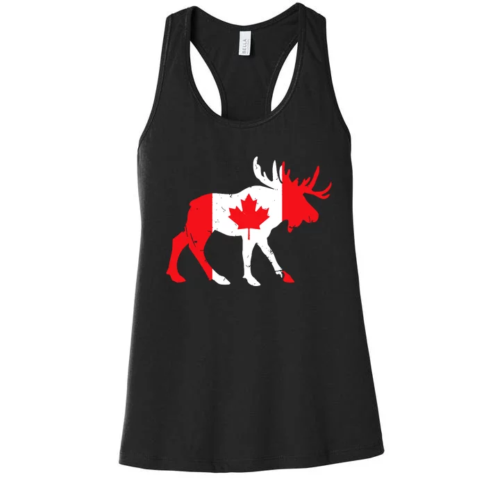 Maple Leaf Animal Canadian Flag Canada Women's Racerback Tank