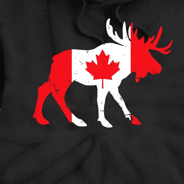 Maple Leaf Animal Canadian Flag Canada Tie Dye Hoodie