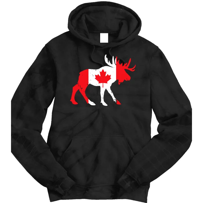 Maple Leaf Animal Canadian Flag Canada Tie Dye Hoodie