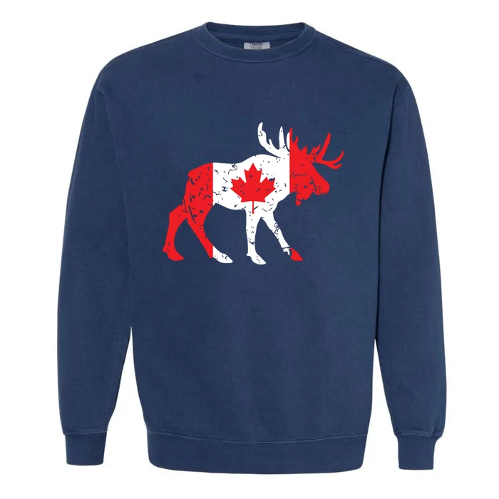 Maple Leaf Animal Canadian Flag Canada Garment-Dyed Sweatshirt