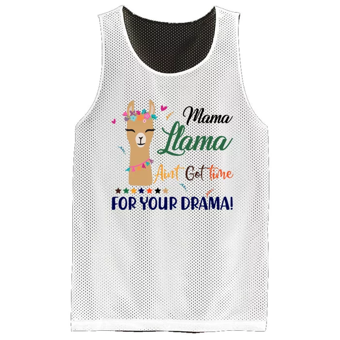 Mama Llama Ain't Got Time For Your Drama Mesh Reversible Basketball Jersey Tank