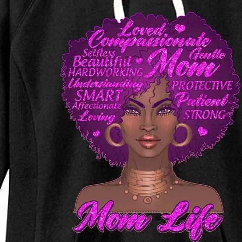 Mom Life African American Black Woman Women's Fleece Hoodie