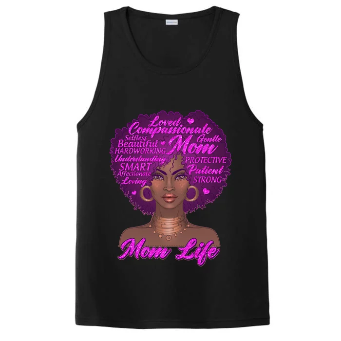 Mom Life African American Black Woman Performance Tank