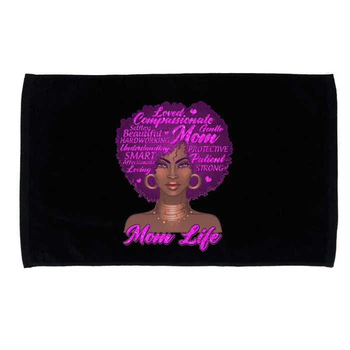 Mom Life African American Black Woman Microfiber Hand Towel