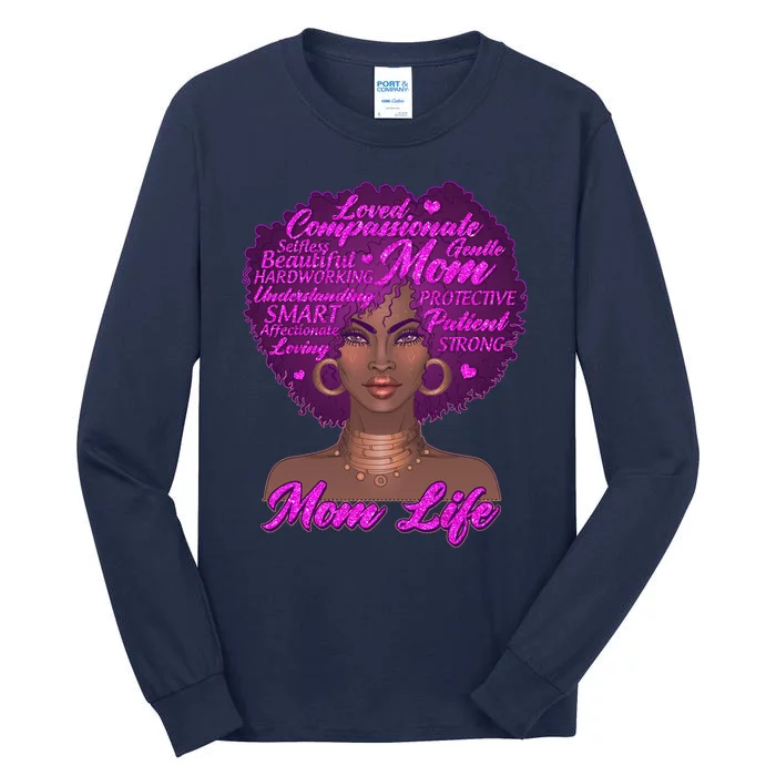 Mom Life African American Black Woman Tall Long Sleeve T-Shirt