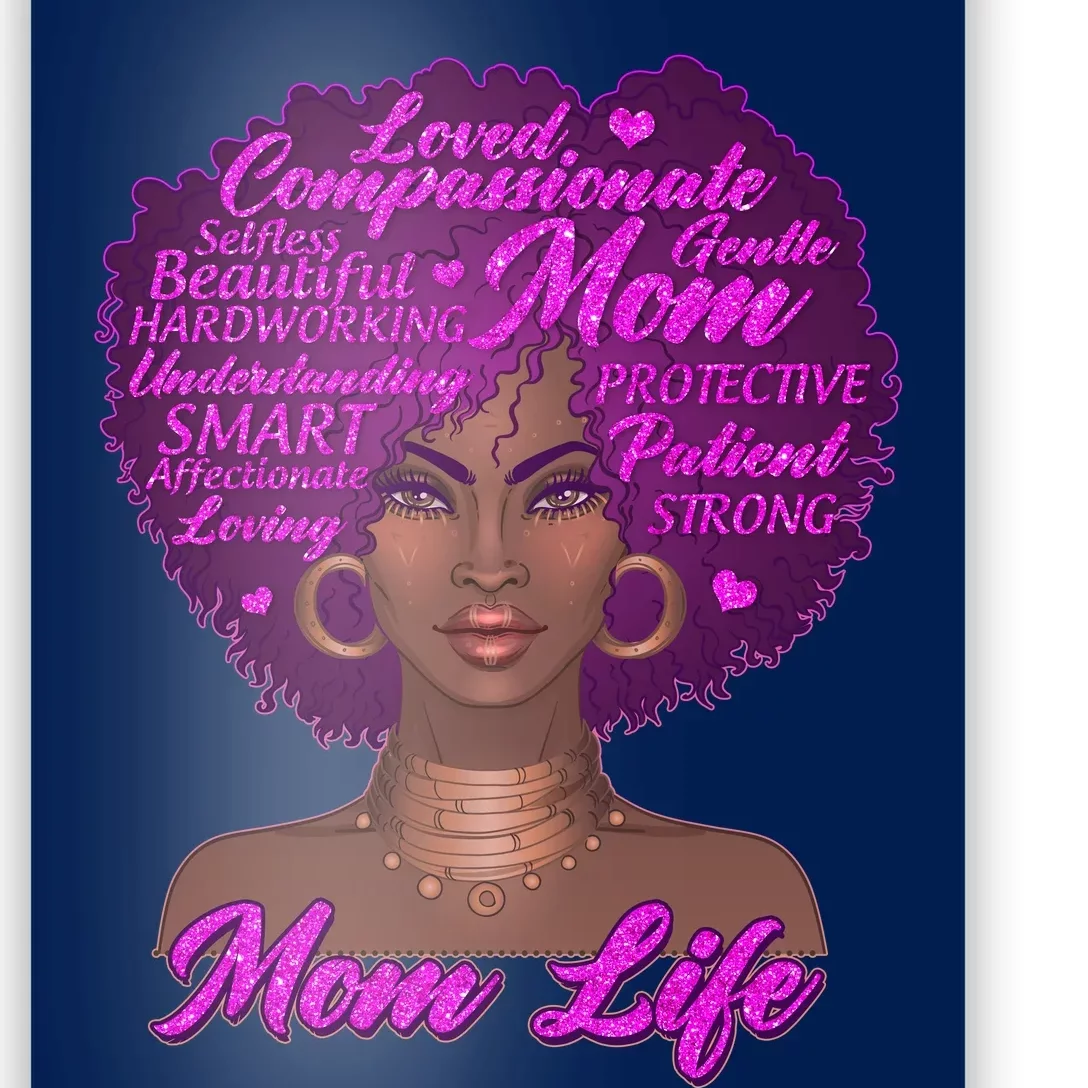 Mom Life African American Black Woman Poster