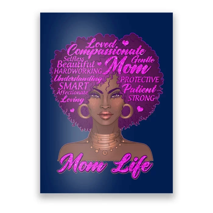 Mom Life African American Black Woman Poster