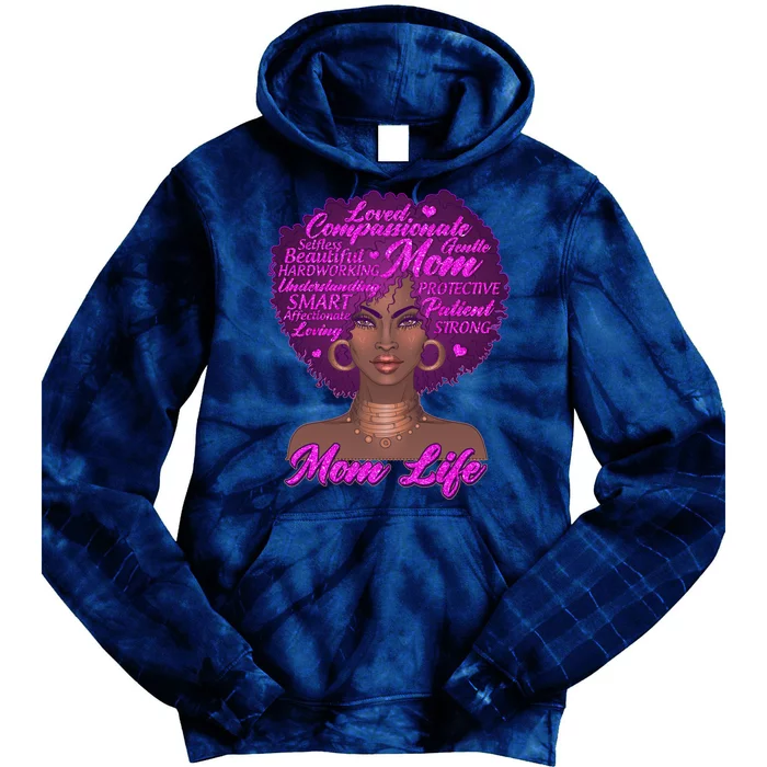 Mom Life African American Black Woman Tie Dye Hoodie