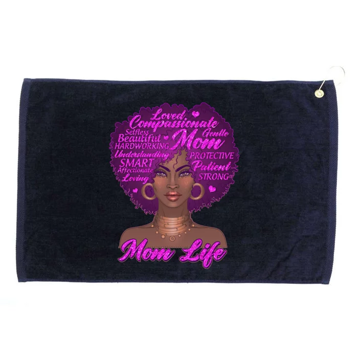 Mom Life African American Black Woman Grommeted Golf Towel