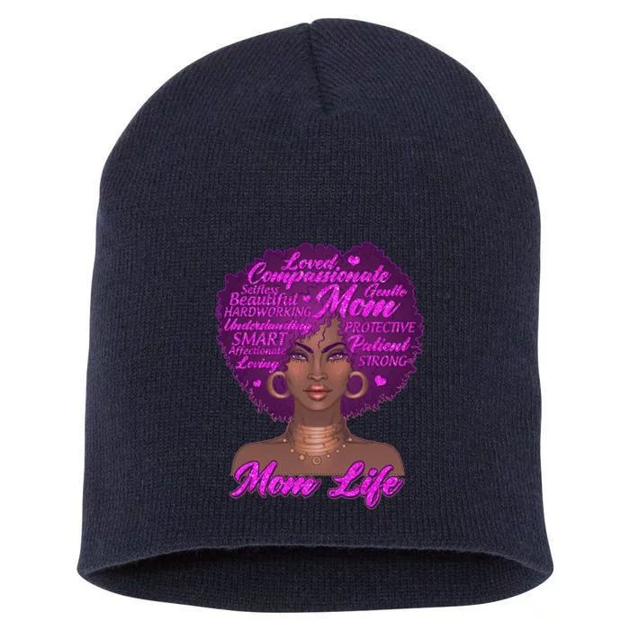 Mom Life African American Black Woman Short Acrylic Beanie