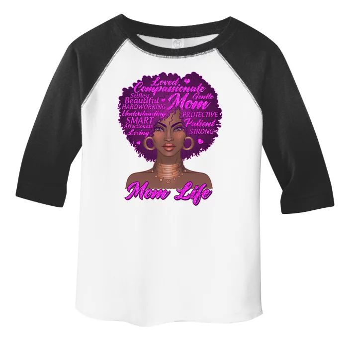 Mom Life African American Black Woman Toddler Fine Jersey T-Shirt