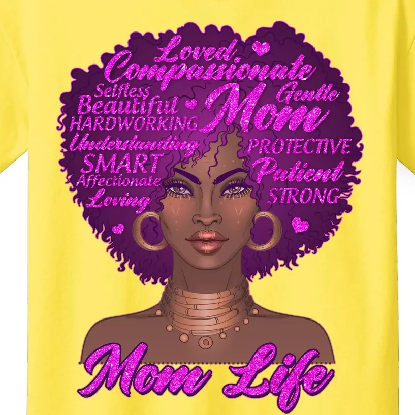 Mom Life African American Black Woman Kids T-Shirt