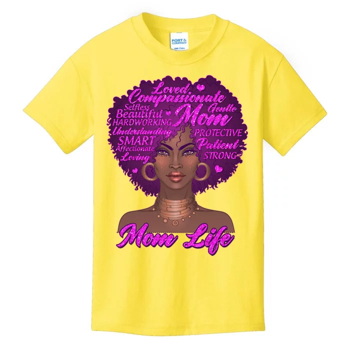 Mom Life African American Black Woman Kids T-Shirt