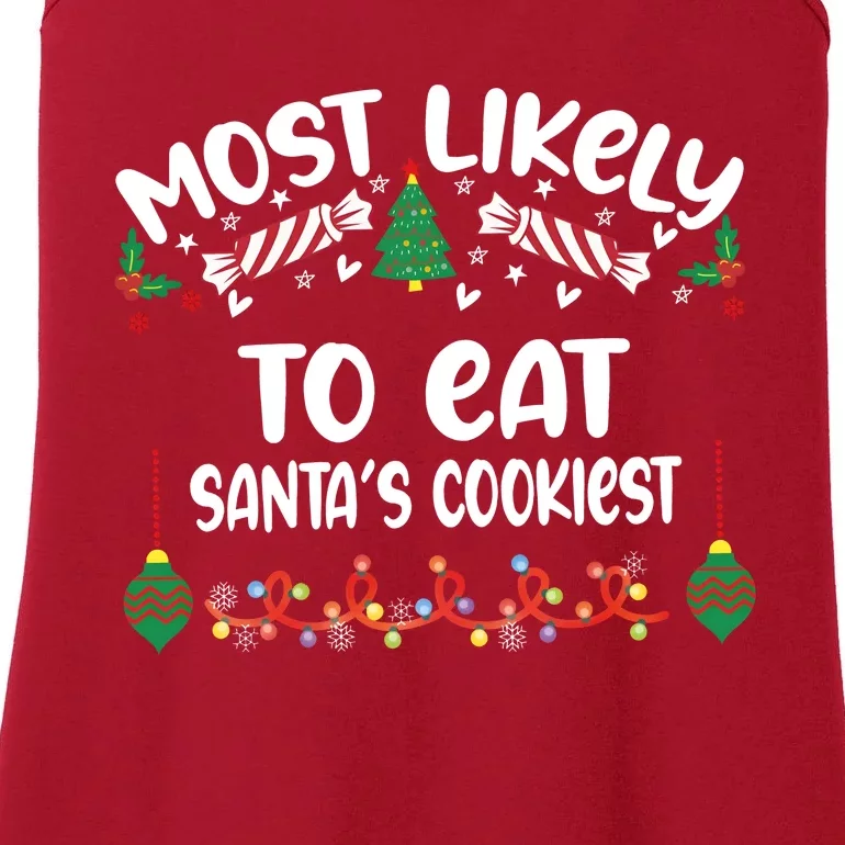 Most Likely And Custom Christmas Matching Group Team Family Ladies Essential Tank