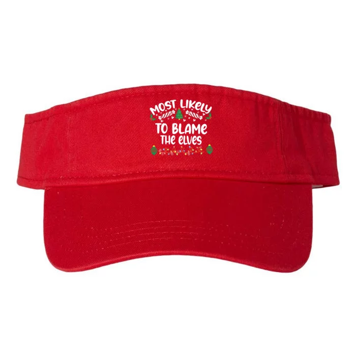 Most Likely And Custom Christmas Matching Group Team Family Valucap Bio-Washed Visor