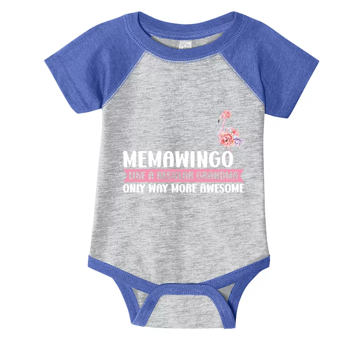 Memawingo Like A Grandma Only Memaw Gift Infant Baby Jersey Bodysuit