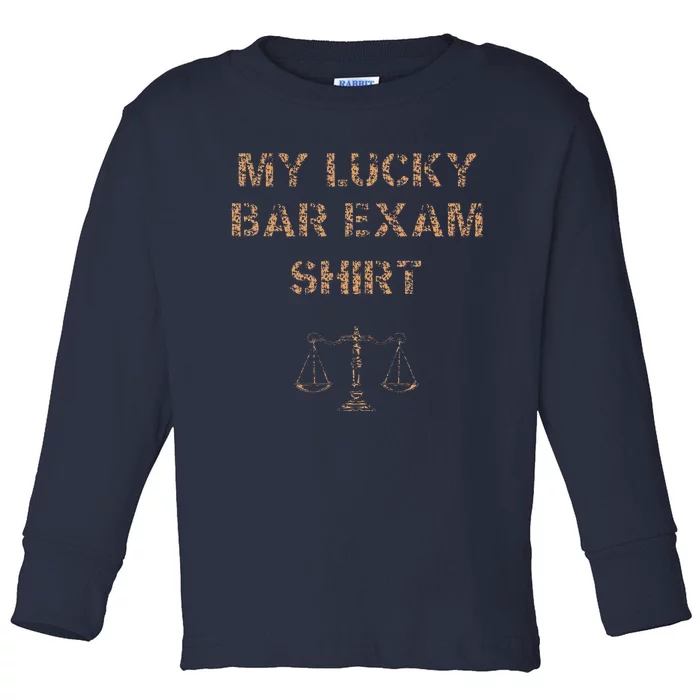 My Lucky Bar Exam 2024 Funny Law School Grad Cool Toddler Long Sleeve Shirt