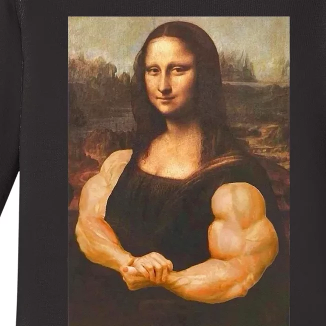 Mona Lisa Bodybuilding Muscle Gym Workout Outfits Baby Long Sleeve Bodysuit