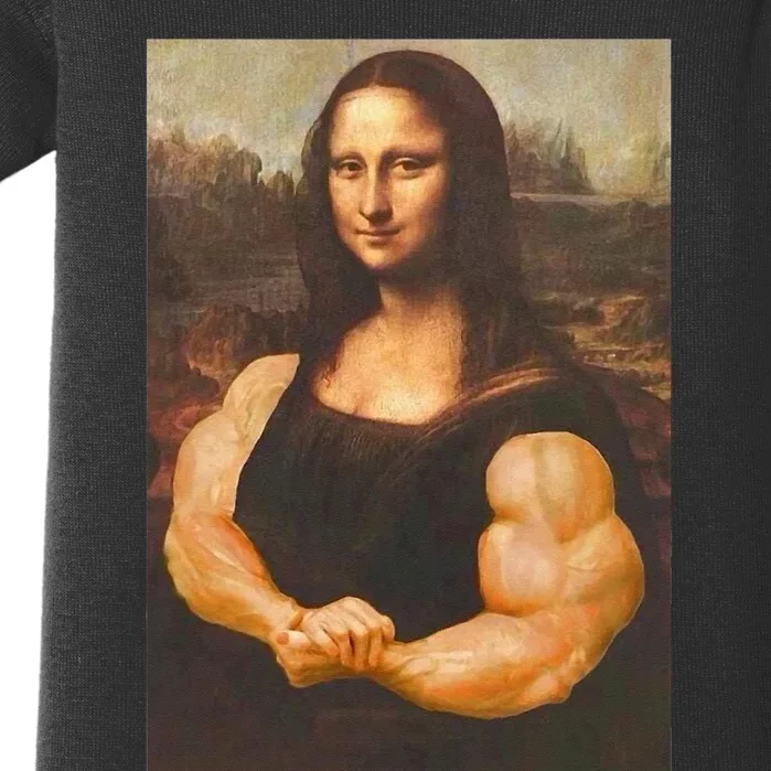 Mona Lisa Bodybuilding Muscle Gym Workout Outfits Baby Bodysuit