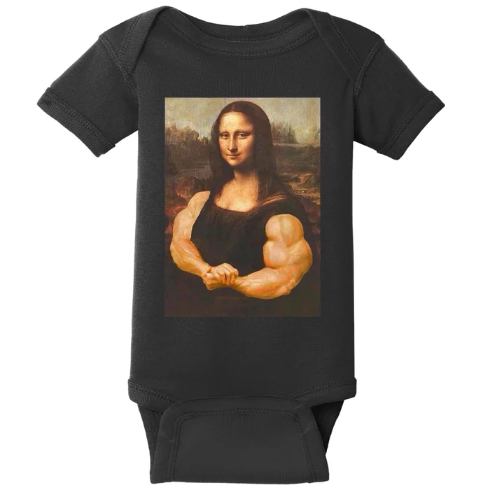 Mona Lisa Bodybuilding Muscle Gym Workout Outfits Baby Bodysuit