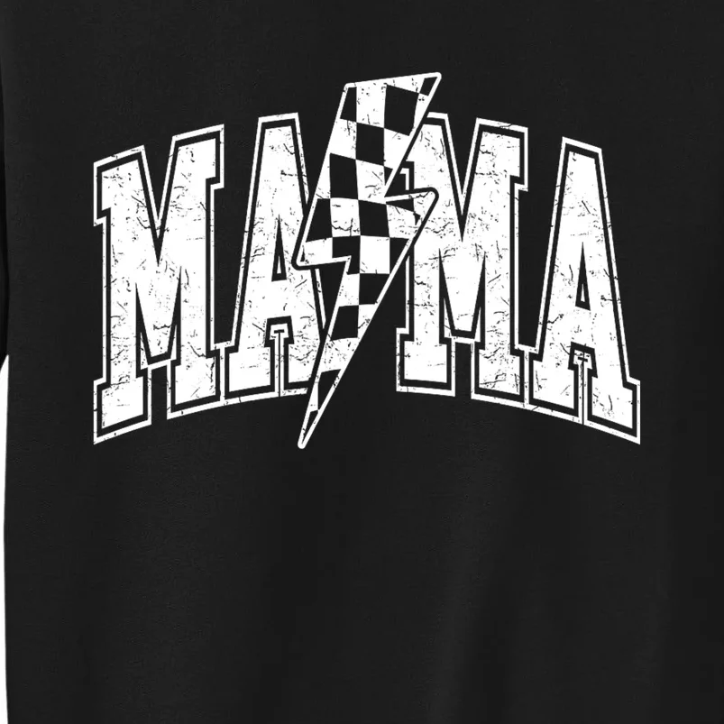 Mama Lightning Bolt Checkered MotherS Day Varsity For Mom Tall Sweatshirt