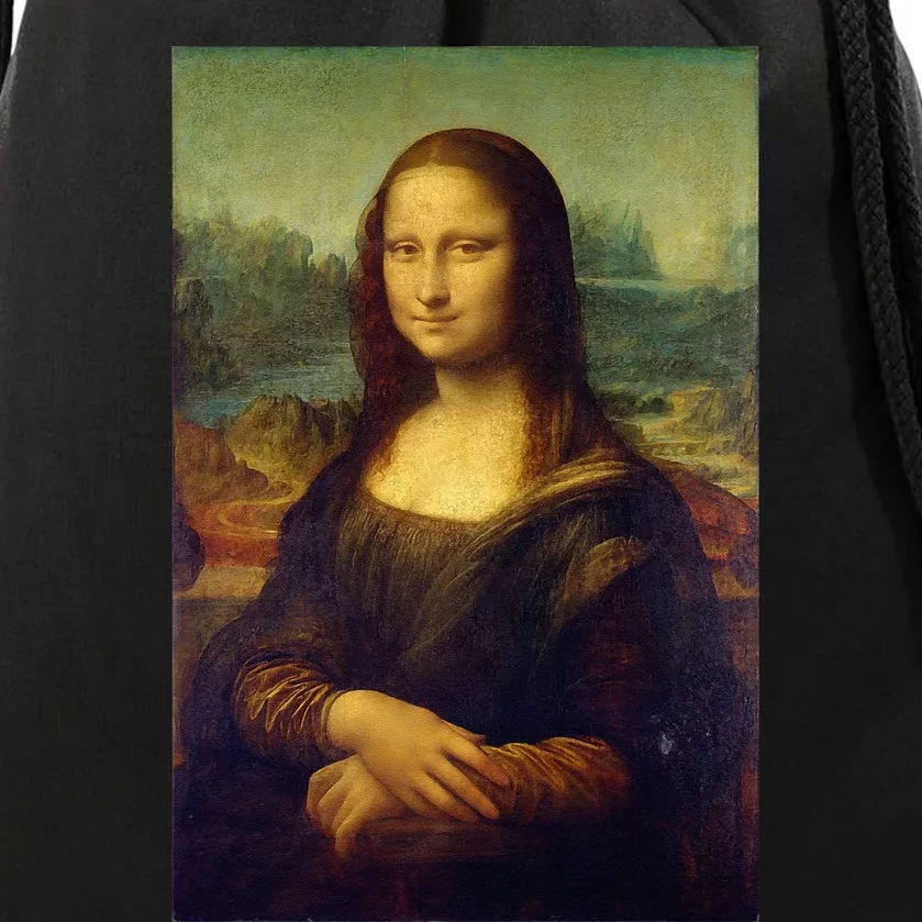 Mona Lisa By Leonardo Da Vinci Drawstring Bag