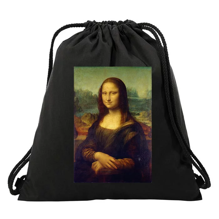 Mona Lisa By Leonardo Da Vinci Drawstring Bag