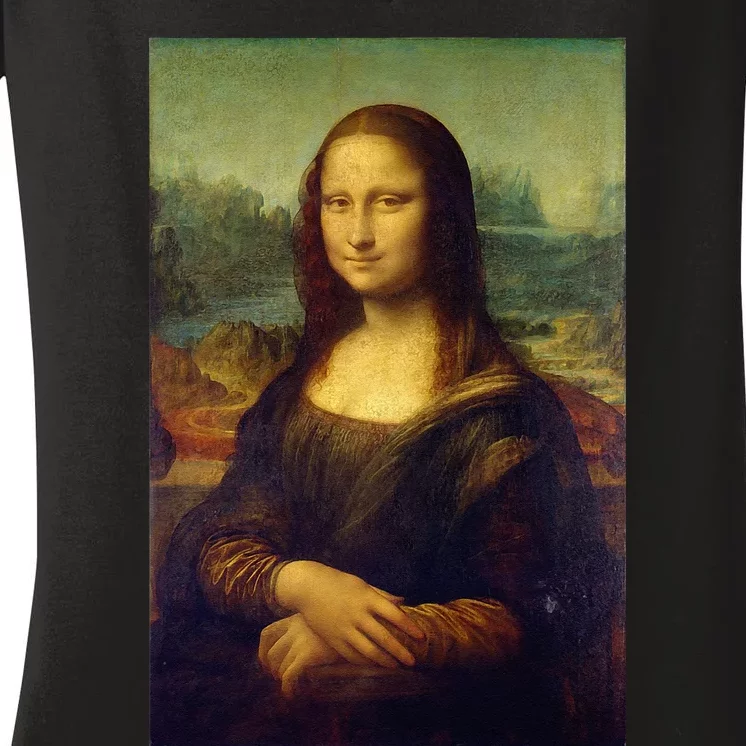 Mona Lisa By Leonardo Da Vinci Women's V-Neck T-Shirt