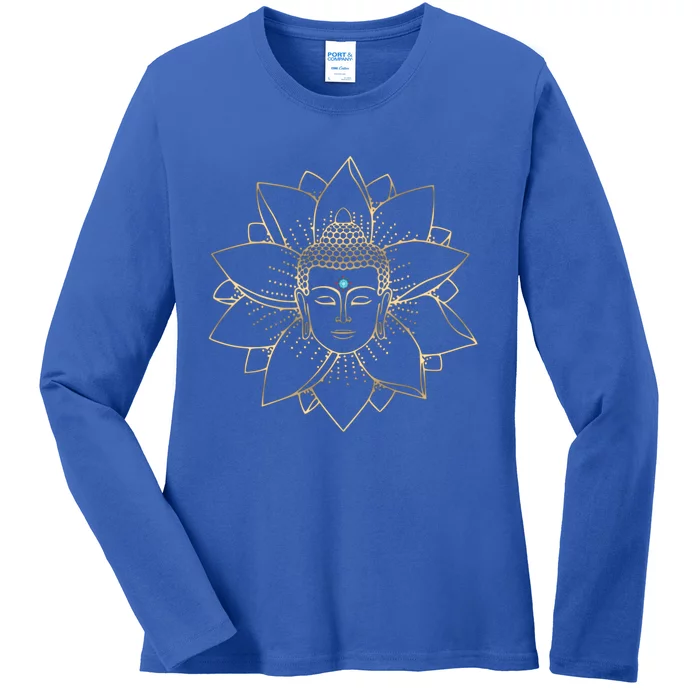 Meditation Lotus Buddha Gift Namaste Meditations Yoga Funny Gift Ladies Long Sleeve Shirt