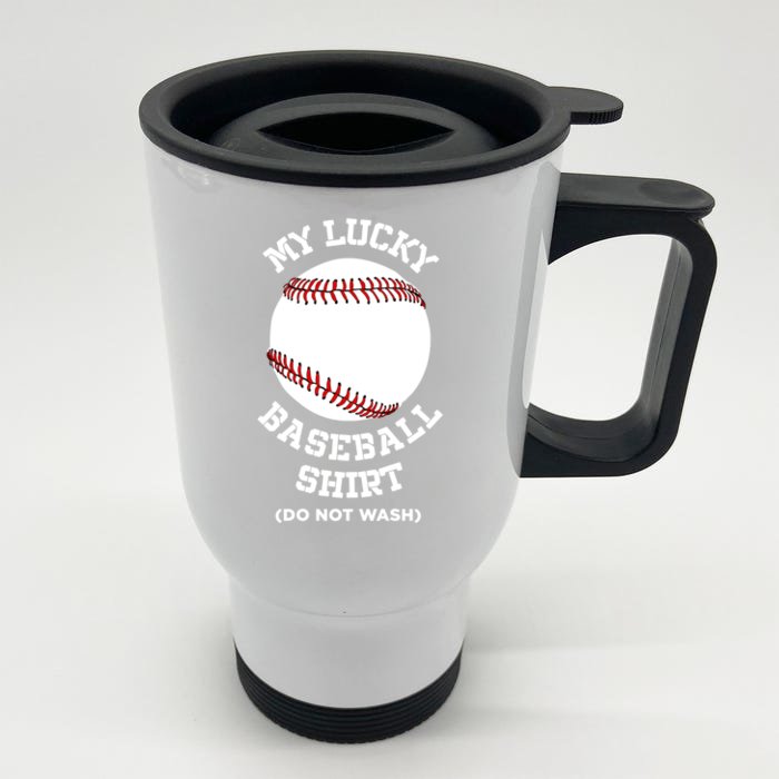 My Lucky Baseball Gift Funny Sport Baseball Lover Gift Front & Back Stainless Steel Travel Mug