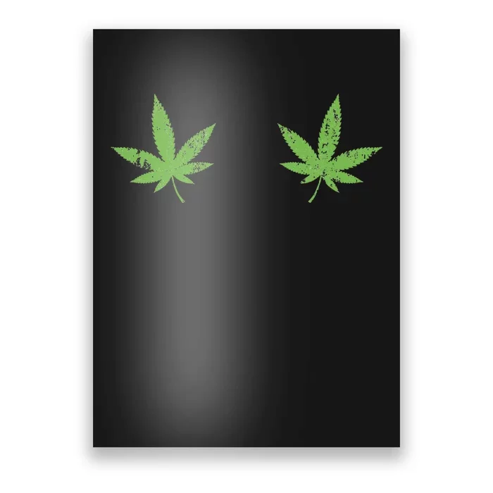 Marijuana Leaf Boob Funny Pot Weed Leaves Christmas Bikinis Poster